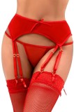 Portjartier si Bikini, Plasa Transparenta, Rosu, XL/XXL
