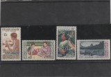 Polynesia 1958 - Pictura, Paul Gauguin, serie 4 valori, dantelate, MNH, Mi.10-13