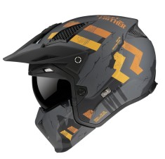 Casca pentru scuter - motocicleta MT Streetfighter SV Skull2020 A12 gri mat (ochelari soare integrati) &ndash; masca (protectie) barbie si cozoroc detasabil