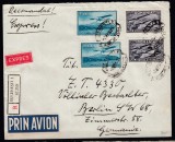 ROMANIA 1931 VEDERI-POSTA AERIANA/PLIC CIRCULAT RECOMANDAT EXPRES PRIN AVION1935