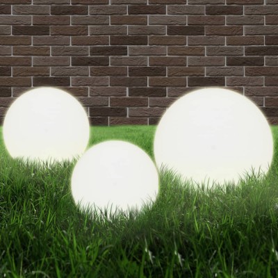 Lămpi bol cu LED 3 buc., sferice, 20/30/40 cm, PMMA foto