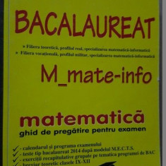 Bacalaureat matematica Mate-info. Ghid de pregatire pentru examen 2014