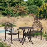 Set mobilier bistro, 3 piese, bronz, aluminiu turnat GartenMobel Dekor, vidaXL