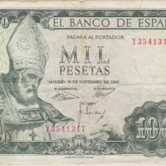 SPANIA 1000 PESETAS 1965 F