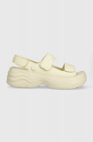 Crocs sandale Skyline Slide femei, culoarea bej, cu platforma, 208183