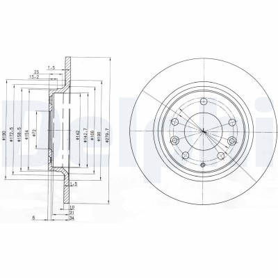 DELPHI BG3875C Disc frana foto