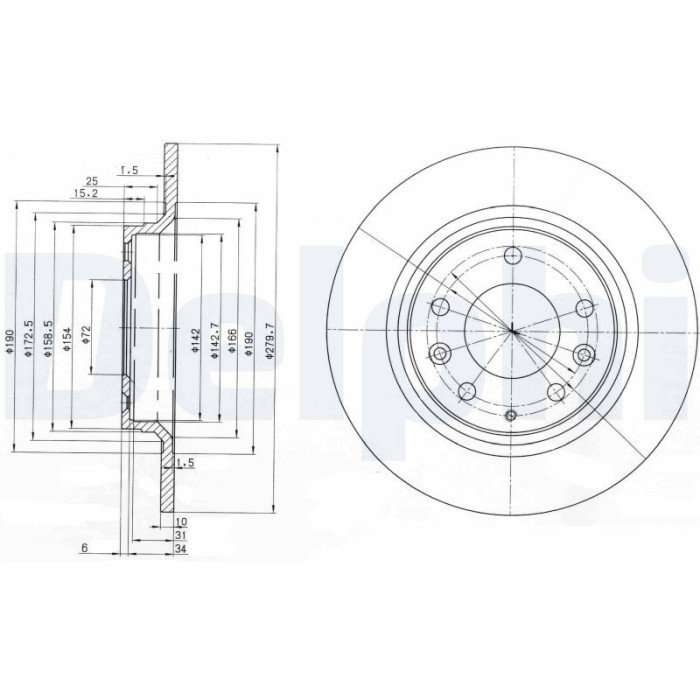 DELPHI BG3875C Disc frana