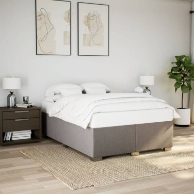 vidaXL Cadru de pat fără saltea, gri taupe, 160x200 cm, textil 3284489 foto