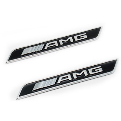 Set 2 bucati emblema AMG negru pentru aripi Mercredes foto
