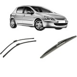Cumpara ieftin Set 3 stergatoare PEUGEOT 307 (3A/C) din 2000-2012, pentru parbriz si luneta fata si spate auto, Bosch Twin-Aerotwin, din cauciuc siliconat rezistent,