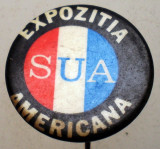 I.498 INSIGNA EXPOZITIA AMERICANA SUA excentrica, Romania de la 1950