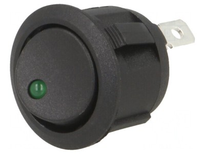 Comutator Rocker ON-OFF 20A/14VDC cu LED Negru foto