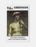 1975 Grenada, Michelangelo,, Arta, Nestampilat