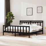Cumpara ieftin Cadru de pat, negru, 200x200 cm, lemn masiv
