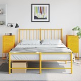 Gossi noptiere, 2 buc., galben mustar, 36x39x78 cm, otel