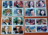 U.S.A-&rdquo;AMERICANI CELEBRI&rdquo;-in arta ,muzica si antrenori de sport--4 bloc de 4V.-MNH-Nestampilate -Vezi-Scan