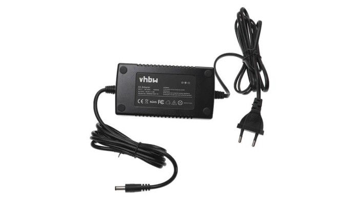 VHBW &Icirc;ncărcător de bicicletă adecvat pentru baterii Li-Ion E-Bike - baterii de 48 V, fișă rotundă, 1,8 A