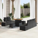 VidaXL Set de canapele pentru grădină 8 pcs Negru 80 x 80 x 71 cm