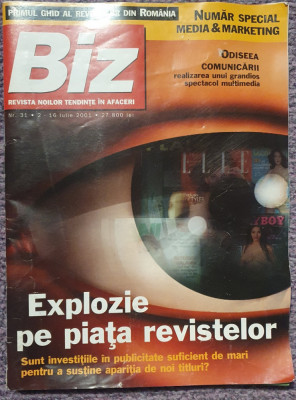 Revista BIZ, nr 31, 16 Iulie 2001, 80 pagini foto