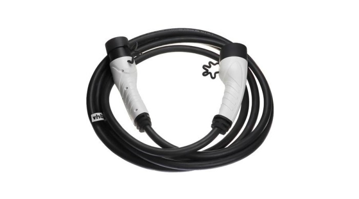Cablu de &icirc;ncărcare VHBW pentru autovehicul electric, hibrid plug-in - Cablu tip 2 la tip 2, trifazat, 32 A, 22 kW, 5 m