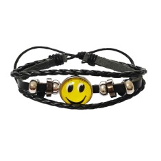 Bratara din piele ecologica, Emoticon, 121BJ