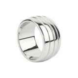 Inel pentru penis MR. STEEL Oval Barrel C-Ring, cu striații, din oțel inoxidabil, diametru 5 cm, argintiu