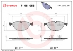 BREMBO P 06 058 PRIME LINE set placute frana,frana disc