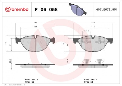 BREMBO P 06 058 PRIME LINE set placute frana,frana disc foto