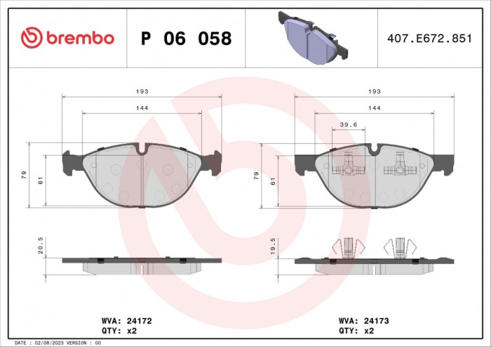 BREMBO P 06 058 PRIME LINE set placute frana,frana disc
