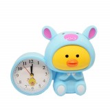 Ceas de masa desteptator pentru copii Pufo, model Ratusca Fericita, 20 x 15 cm, albastru