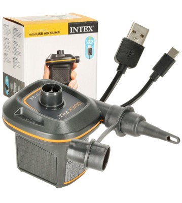 Pompă electrică de aer pentru produse gonflabile, cu 2 v&amp;acirc;rfuri, USB A 5V DC / 2A INTEX 66635 foto