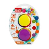 Set plastilina Crafy Oval, 2 culori, galben neon-violet