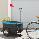 VidaXL Remorcă pentru biciclete, negru și albastru, 30 kg, fier