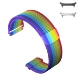 Curea otel, Milanese Loop Slim, compatibila cu Samsung Galaxy Watch Ultra2, Telescoape QR, 22mm, Rainbow