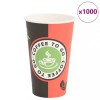 Cești de cafea din h&acirc;rtie 1000 buc 16 oz 400 ml roșu și negru