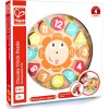 Ceas Lemn Hape Chunky Clock, Forme Geometrice, Sortator, Cifre, Culori, Motricitate, Invatare Timp, 24.5cm, Jucarie Educativa