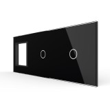 Cumpara ieftin Panou Priza Simpla + 2 Intrerupatoare Simple cu Touch LIVOLO din Sticla