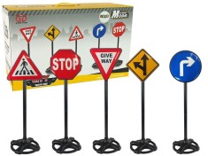 Set semne de circulatie, de jucarie pentru copii, 82 cm, LeanToys, 9402