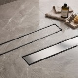 Rigola dus liniara Rea Neox Brush Nickel 90 cm Otel Inoxidabil AISI 304 Scurgere Pardoseala