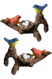 Statui de păsări din rășină, figurine miniaturale de păsări pentru decorul grădinii