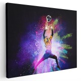 Tablou portar fotbal in pulbere multicolora 1610 Tablou canvas pe panza CU RAMA 40x60 cm