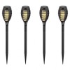 Set 4 Lampi Solare Gradina, V-TAC, IP44, Efect Flacara, Alb Cald 2200K, Autonomie 6h