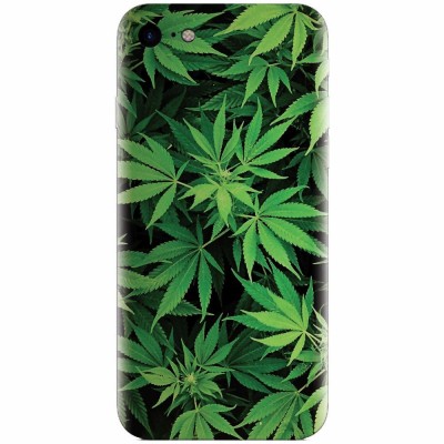 Husa silicon pentru Apple Iphone 5 / 5S / SE, Green Leaf Pattern foto