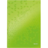 Caiet de birou WOW, carton laminat, coperta dura, certificare FSC, reciclabil, A4, 80 coli, dictando, Leitz verde