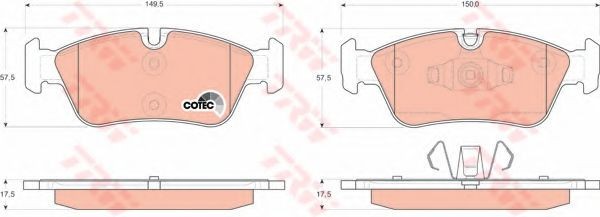 Set placute frana,frana disc BMW Seria 1 Cabriolet (E88) (2008 - 2013) TRW GDB1625