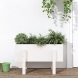 VidaXL Jardinieră de grădină, alb, 62x30x38 cm, lemn masiv de pin 825178