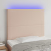 VidaXL Tăblie de pat cu LED cappuccino 80x5x118/128cm, piele ecologică