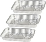 Set 3 tavi din aluminiu pentru grill MagicHome 31,5x21,3x4,4 cm