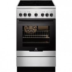 Aragaz electric Electrolux EKC52550OX, 4 arzatoare vitroceramice, cuptor electric, grill, clasa A-10%, inox foto