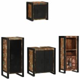 Cumpara ieftin Set de mobilier pentru baie 4 buc. Multicolor si negru
